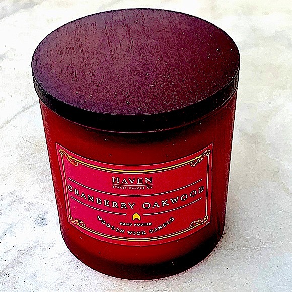 HAVEN STREET CANDLE CRANBERRY OAKWOOD WOOD WICK NEW SOY WAX - Picture 2 of 4